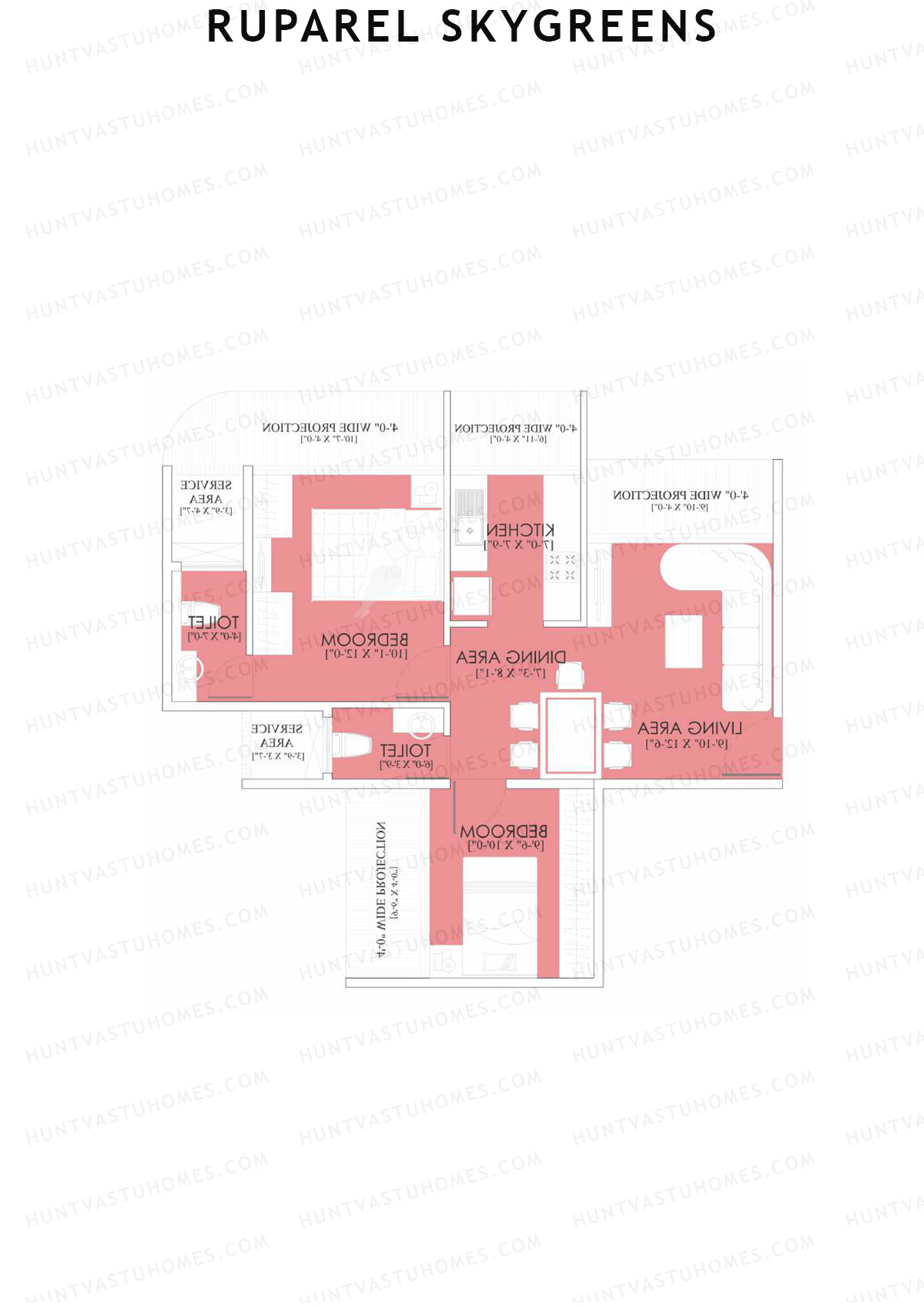 Ruparel Skygreens Tower C Unit 1 Floor Plan