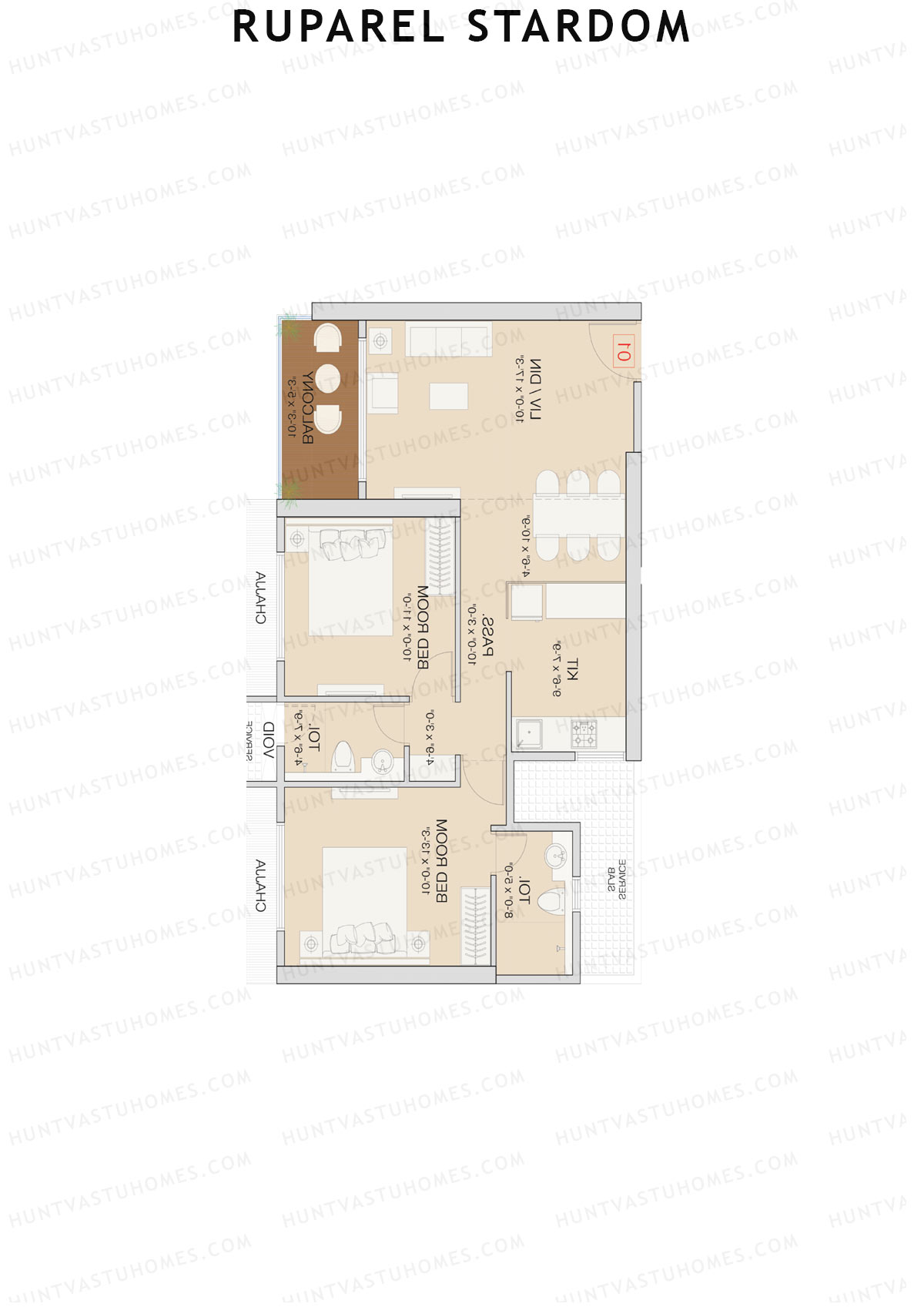 Ruparel Stardom Wing C Unit 2 Floor Plan