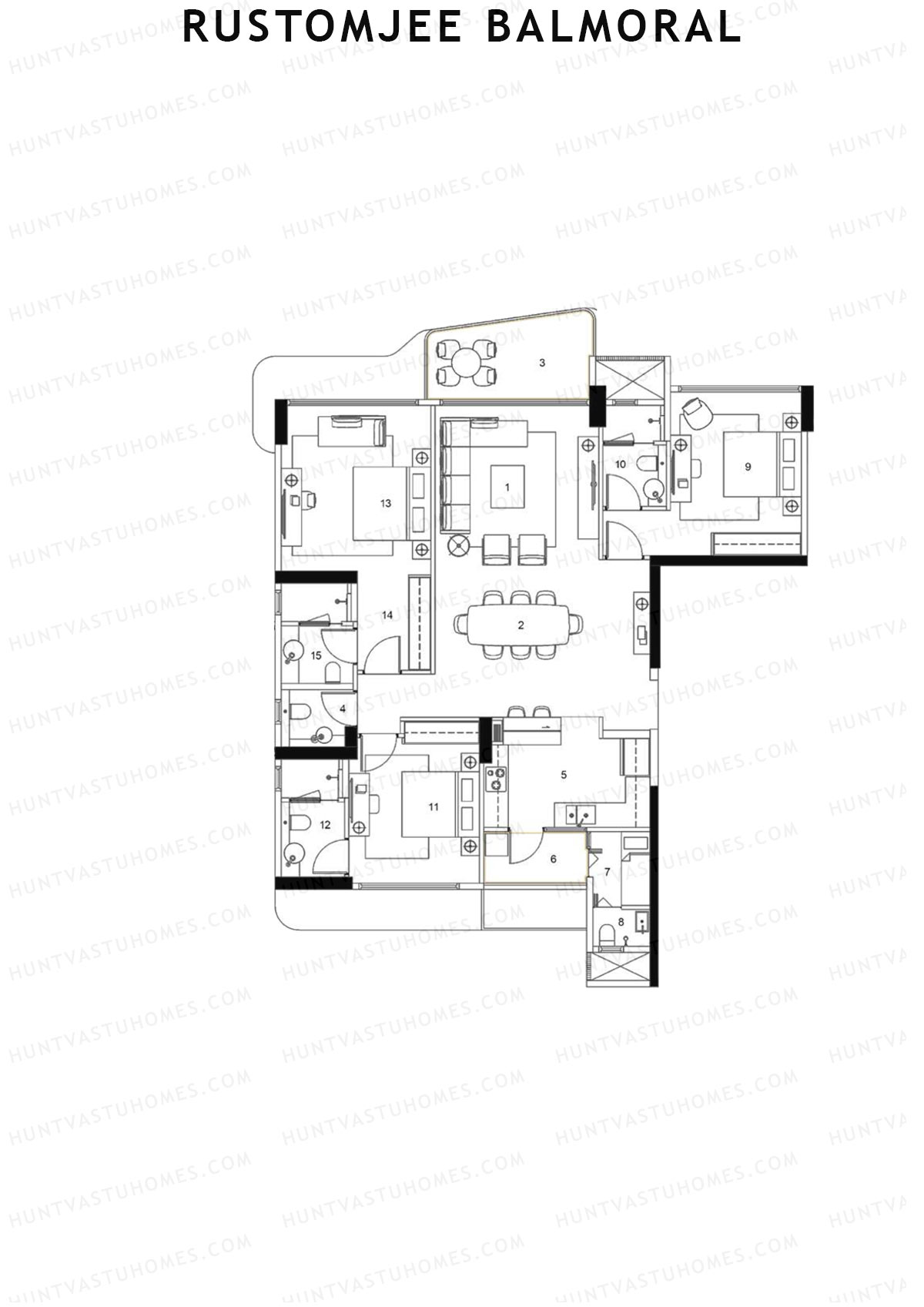 Rustomjee Balmoral Wing D Unit 1 Floor Plan