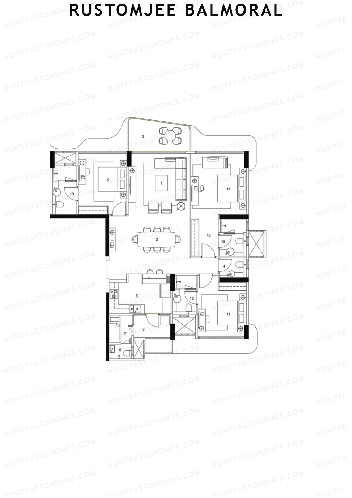 Rustomjee Balmoral Wing D Unit 2 Floor Plan