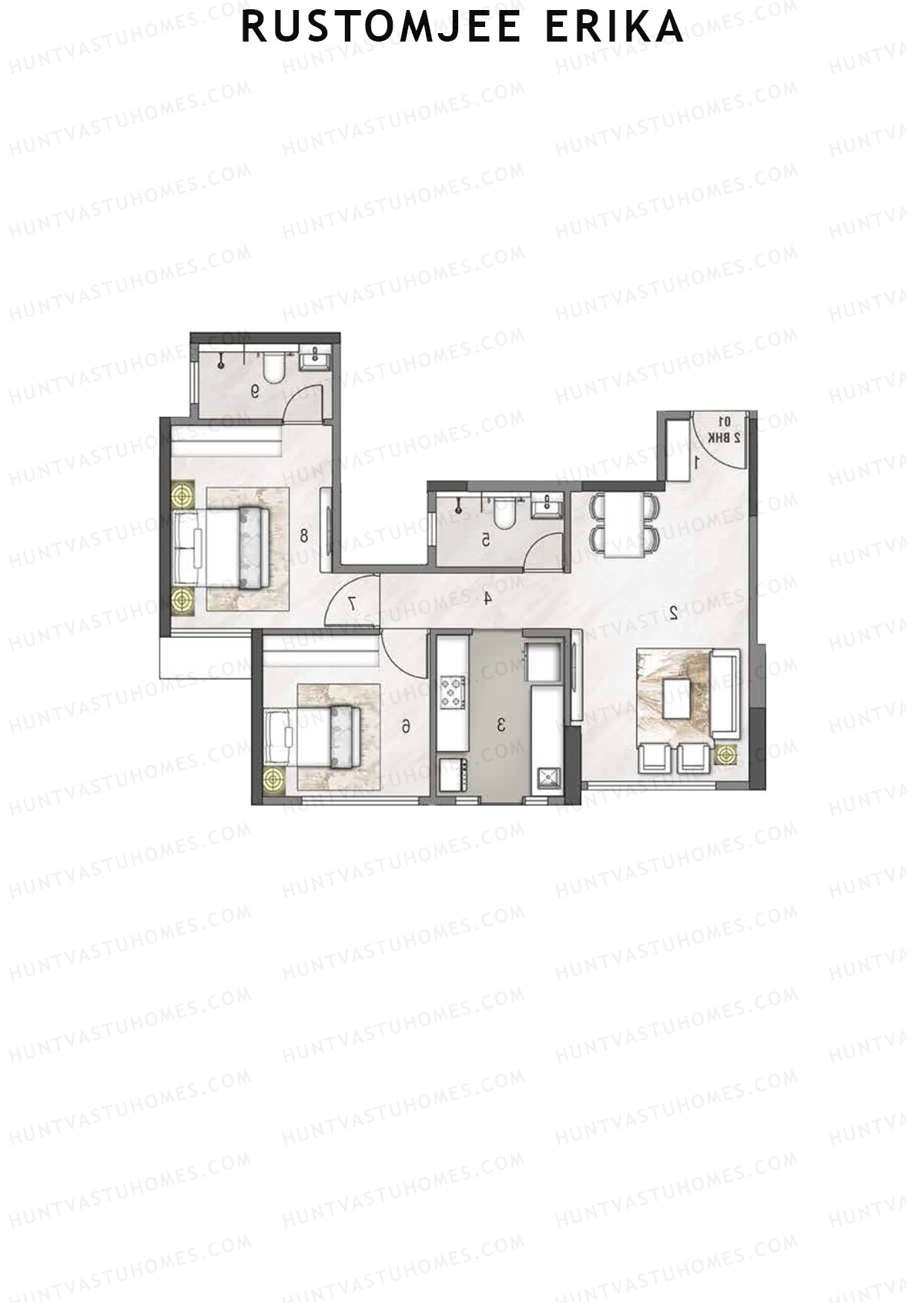 Rustomjee Erika Wing A Unit 1 Floor Plan