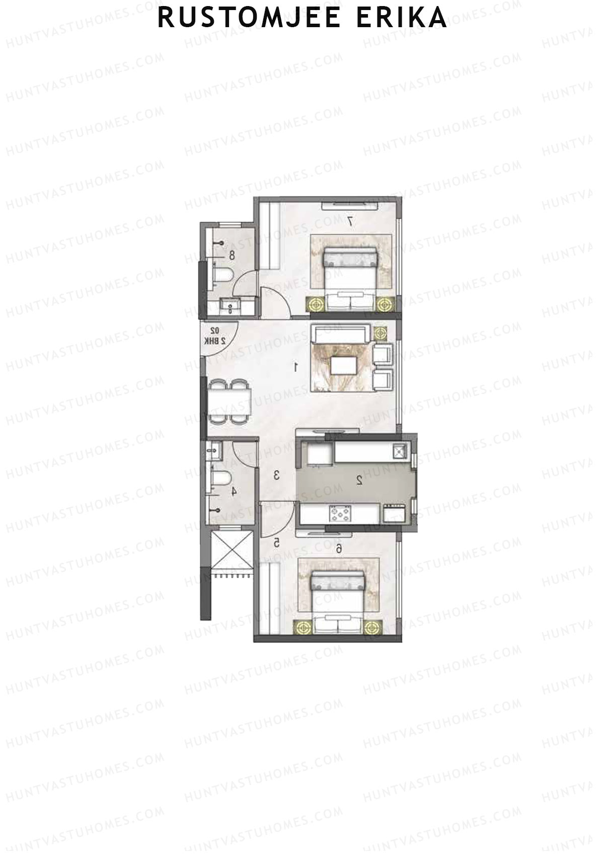 Rustomjee Erika Wing A Unit 2 Floor Plan