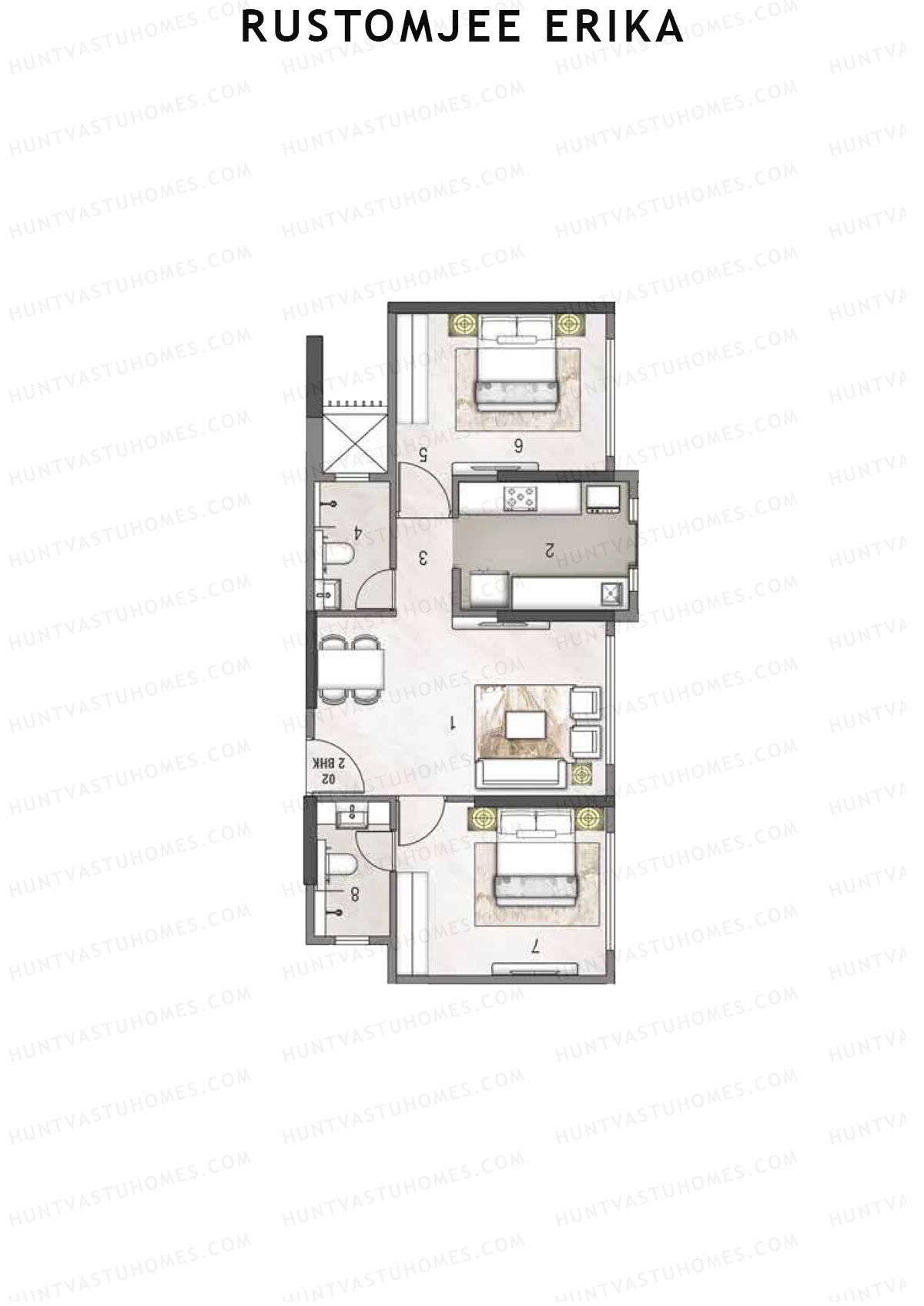 Rustomjee Erika Wing A Unit 3 Floor Plan
