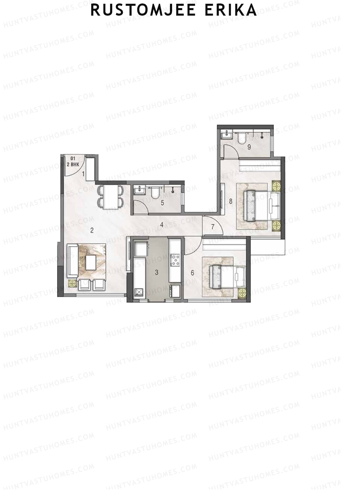 Rustomjee Erika Wing B Unit 1 Floor Plan