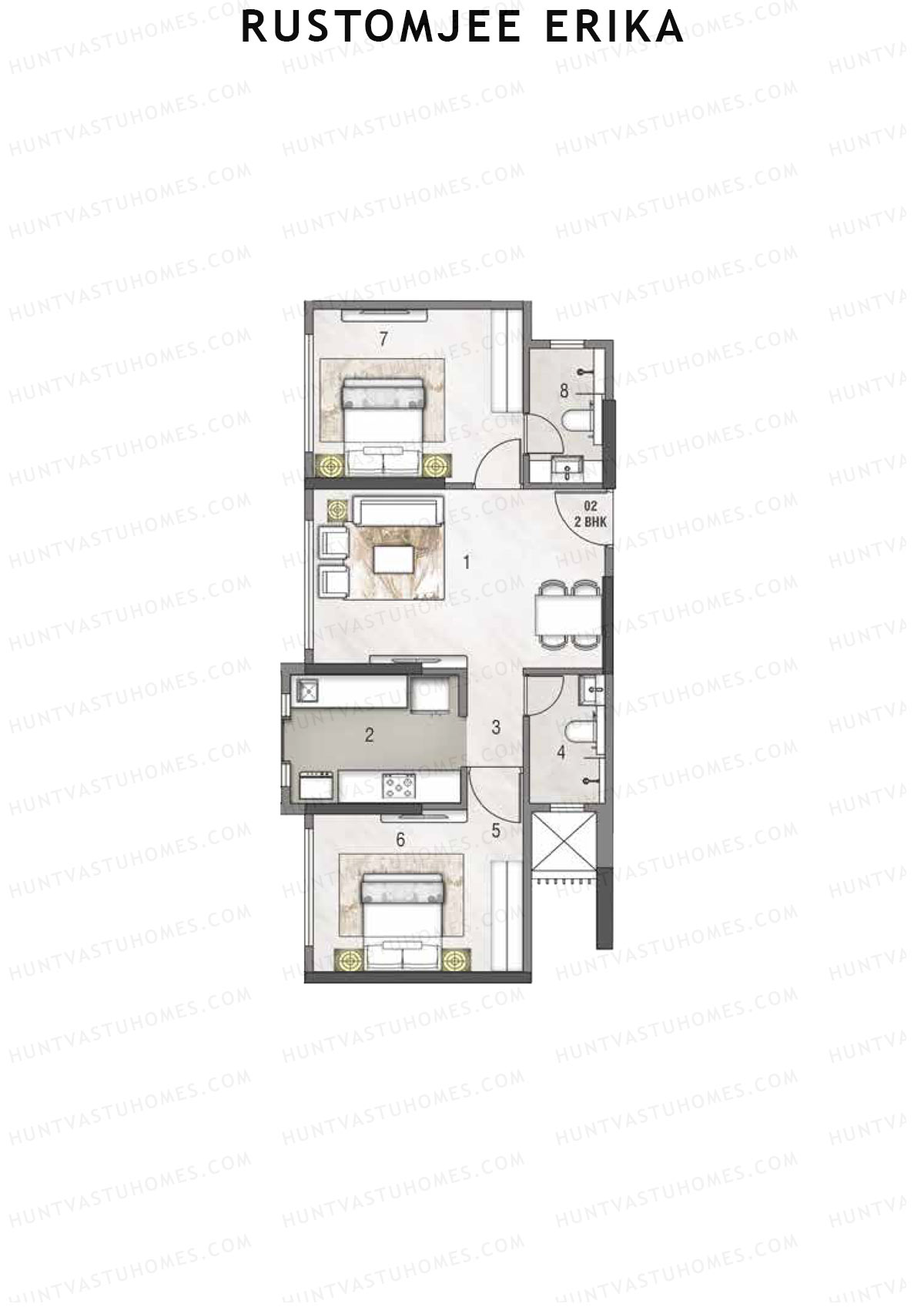 Rustomjee Erika Wing B Unit 2 Floor Plan