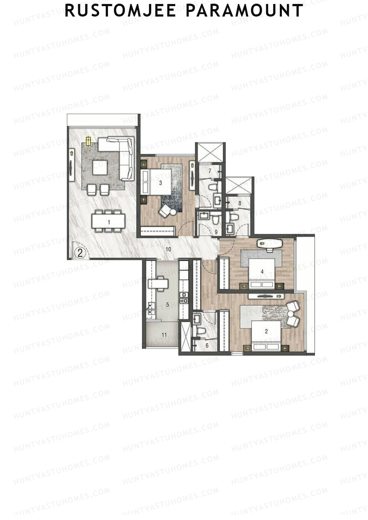 Rustomjee Paramount Wing B Unit 2 Floor Plan
