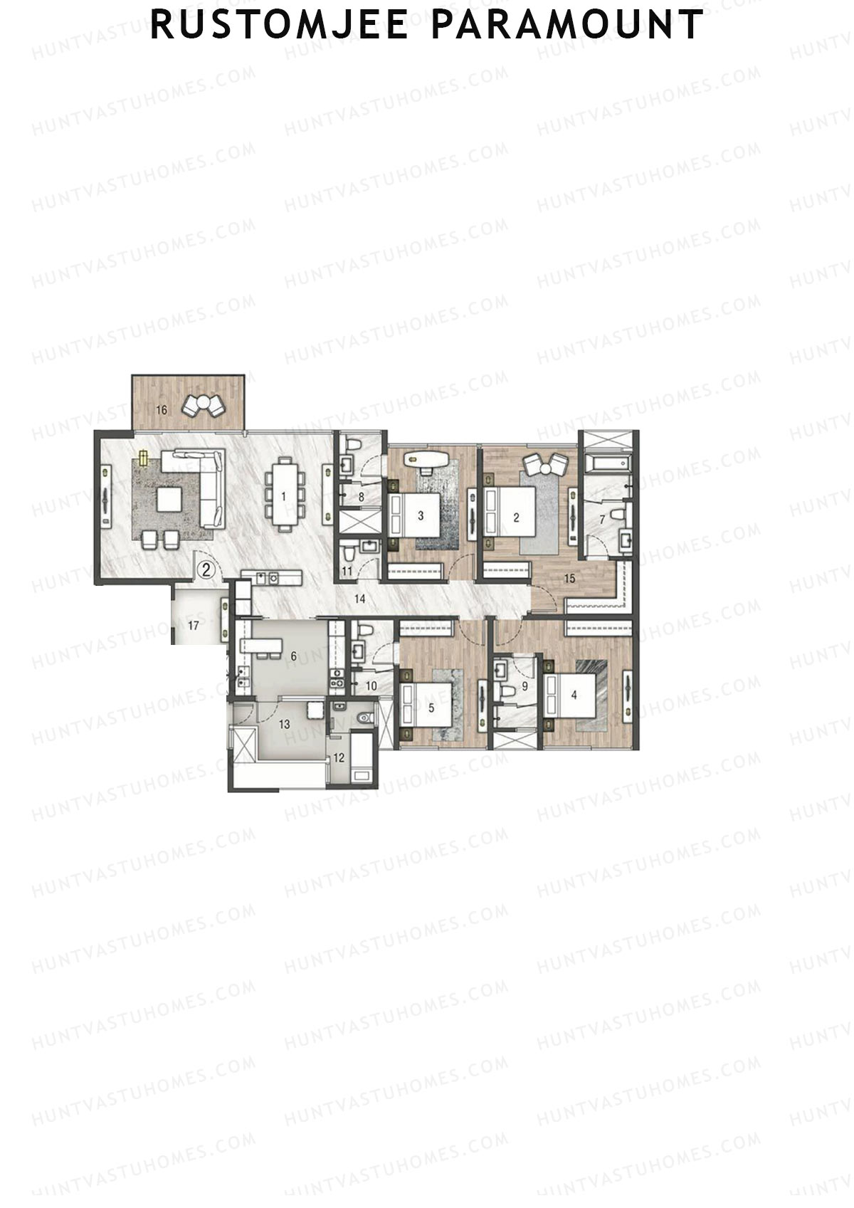 Rustomjee Paramount Wing E Unit 2 Floor Plan