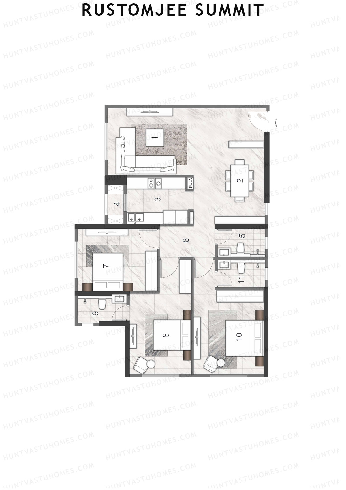 Rustomjee Summit Tower 1 Unit 1 Floor Plan