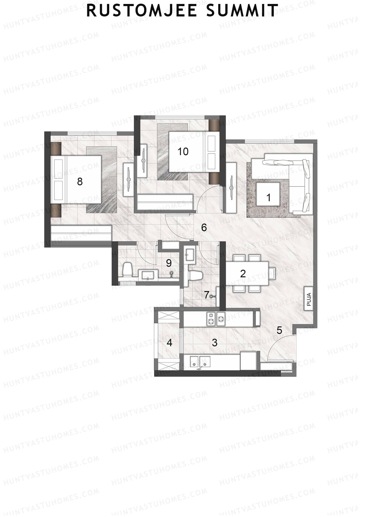 Rustomjee Summit Tower 1 Unit 3 Floor Plan