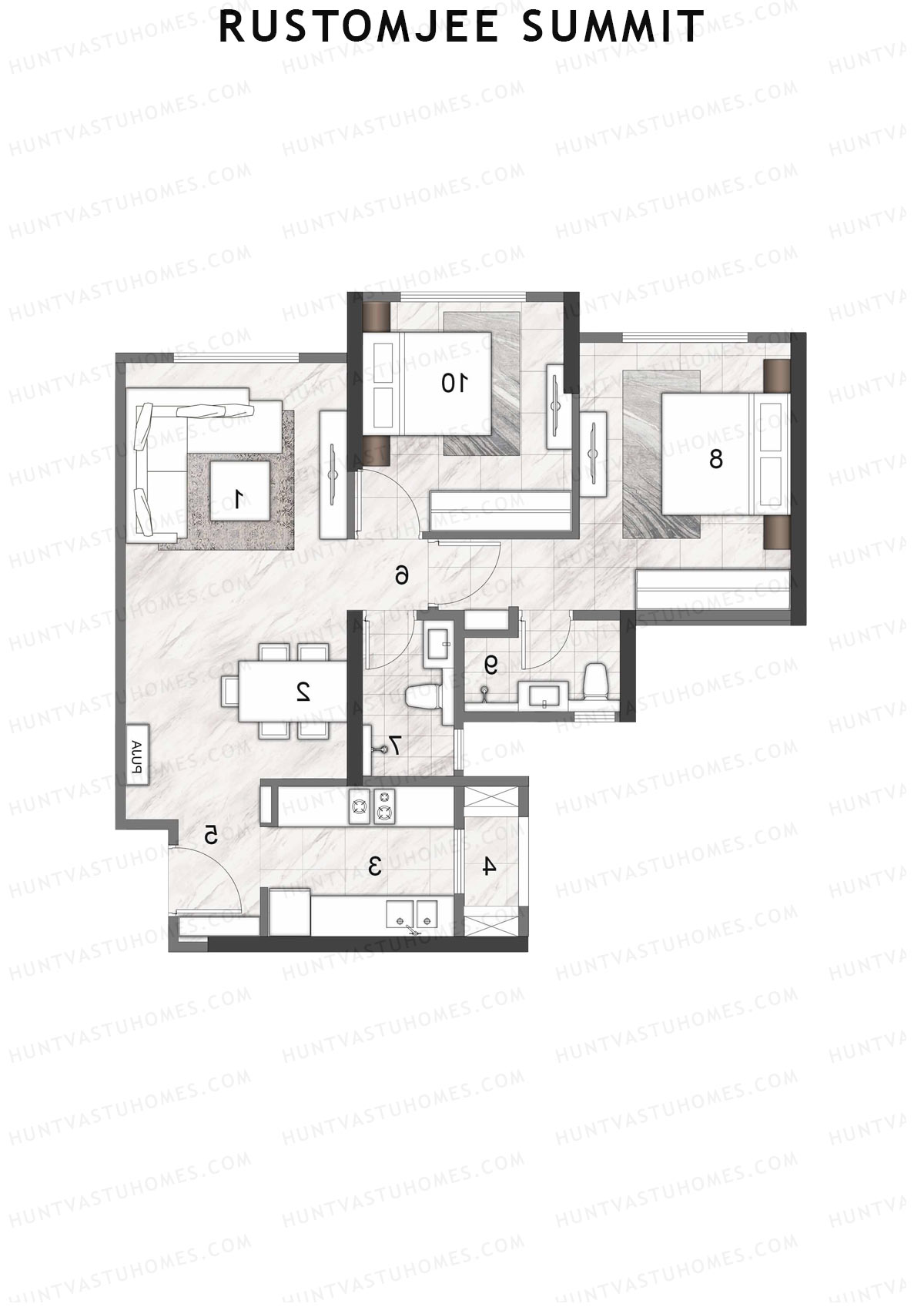 Rustomjee Summit Tower 1 Unit 4 Floor Plan