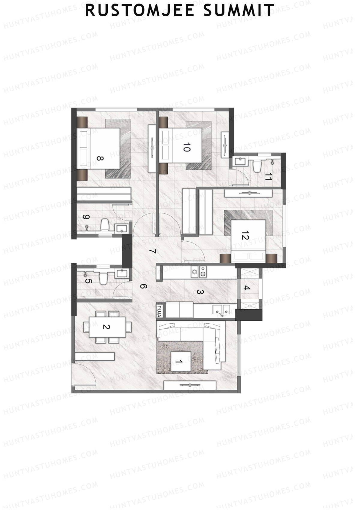 Rustomjee Summit Tower 1 Unit 5 Floor Plan