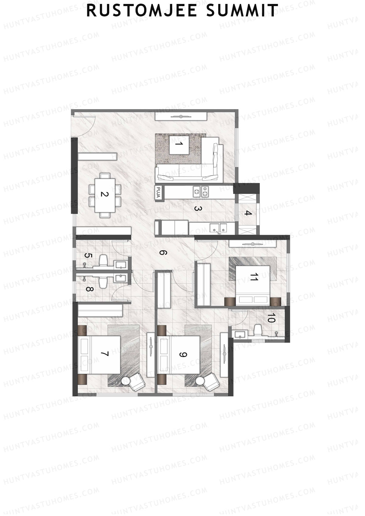 Rustomjee Summit Tower 1 Unit 6 Floor Plan