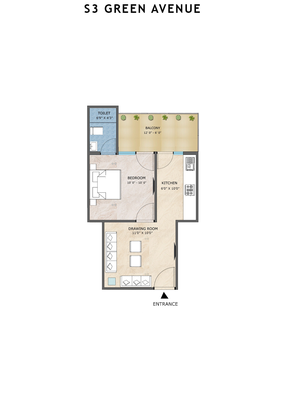 S3 Green Avenue Tower 14 Unit 2 Floor Plan