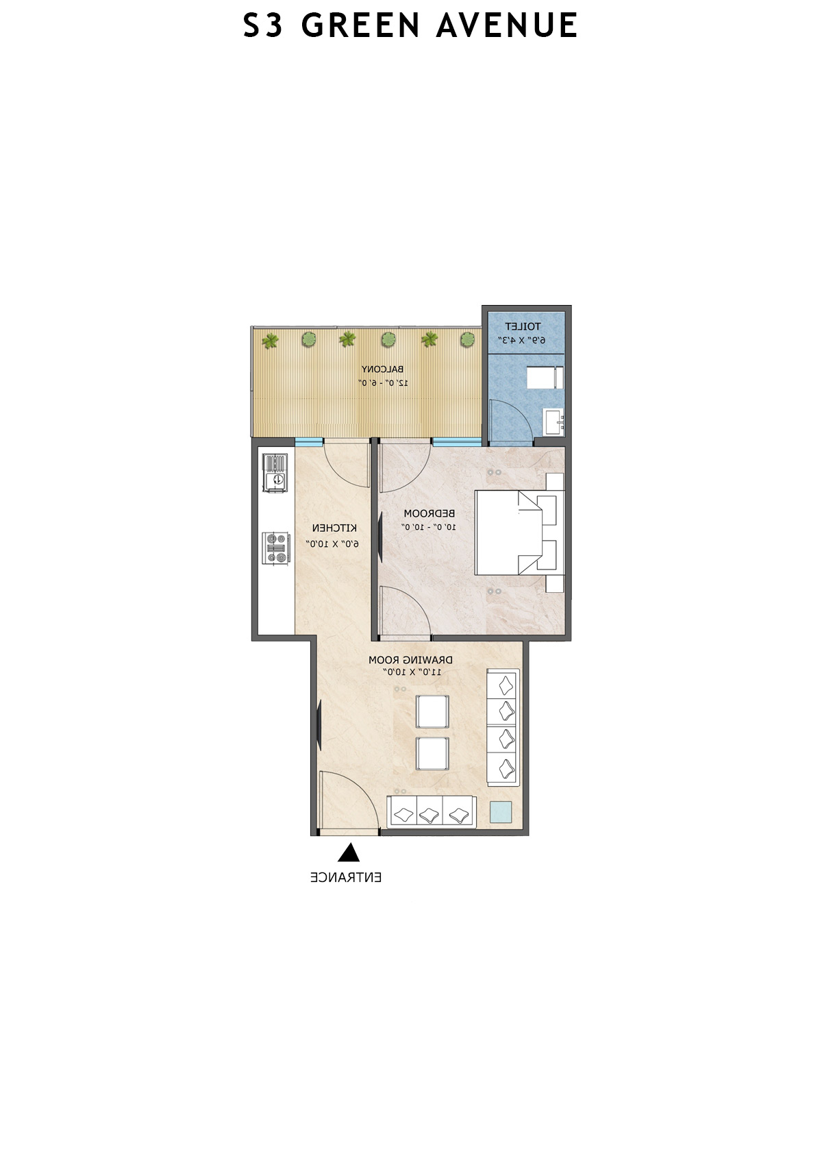 S3 Green Avenue Tower 14 Unit 3 Floor Plan