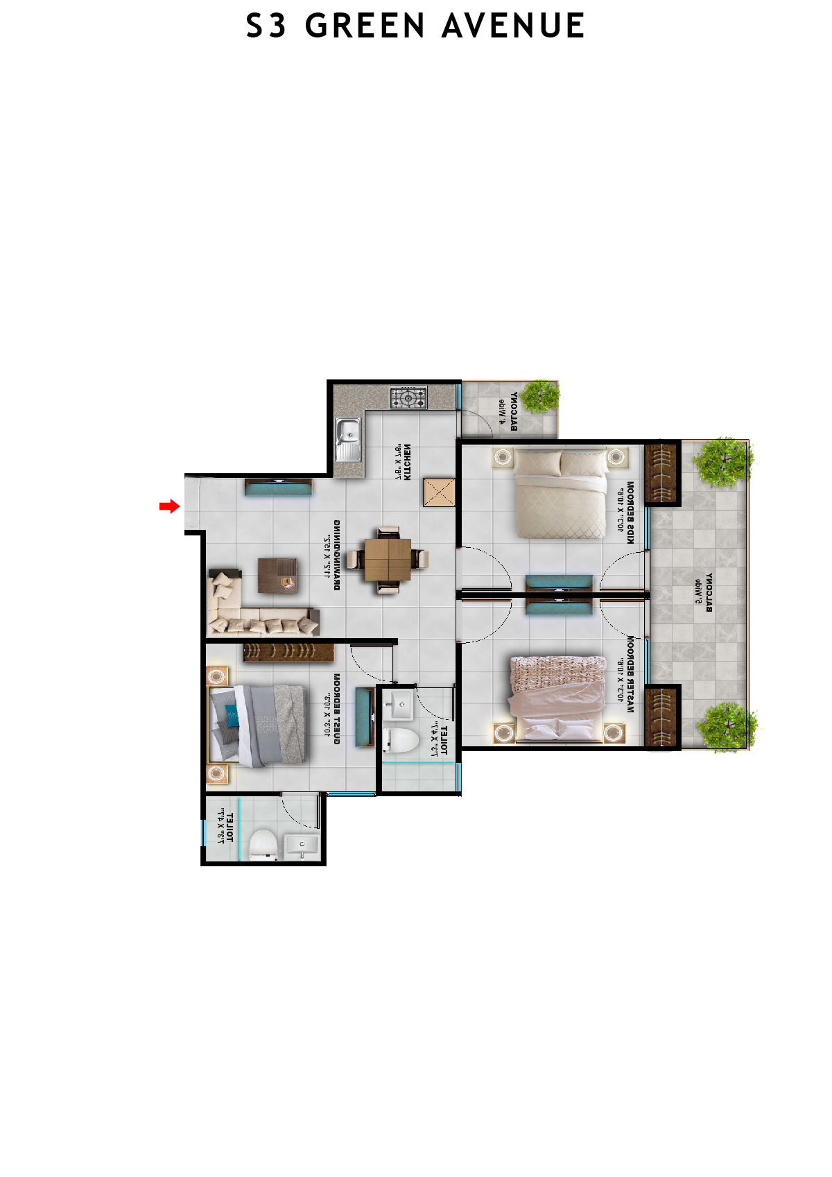 S3 Green Avenue Tower 7 Unit 2 Floor Plan