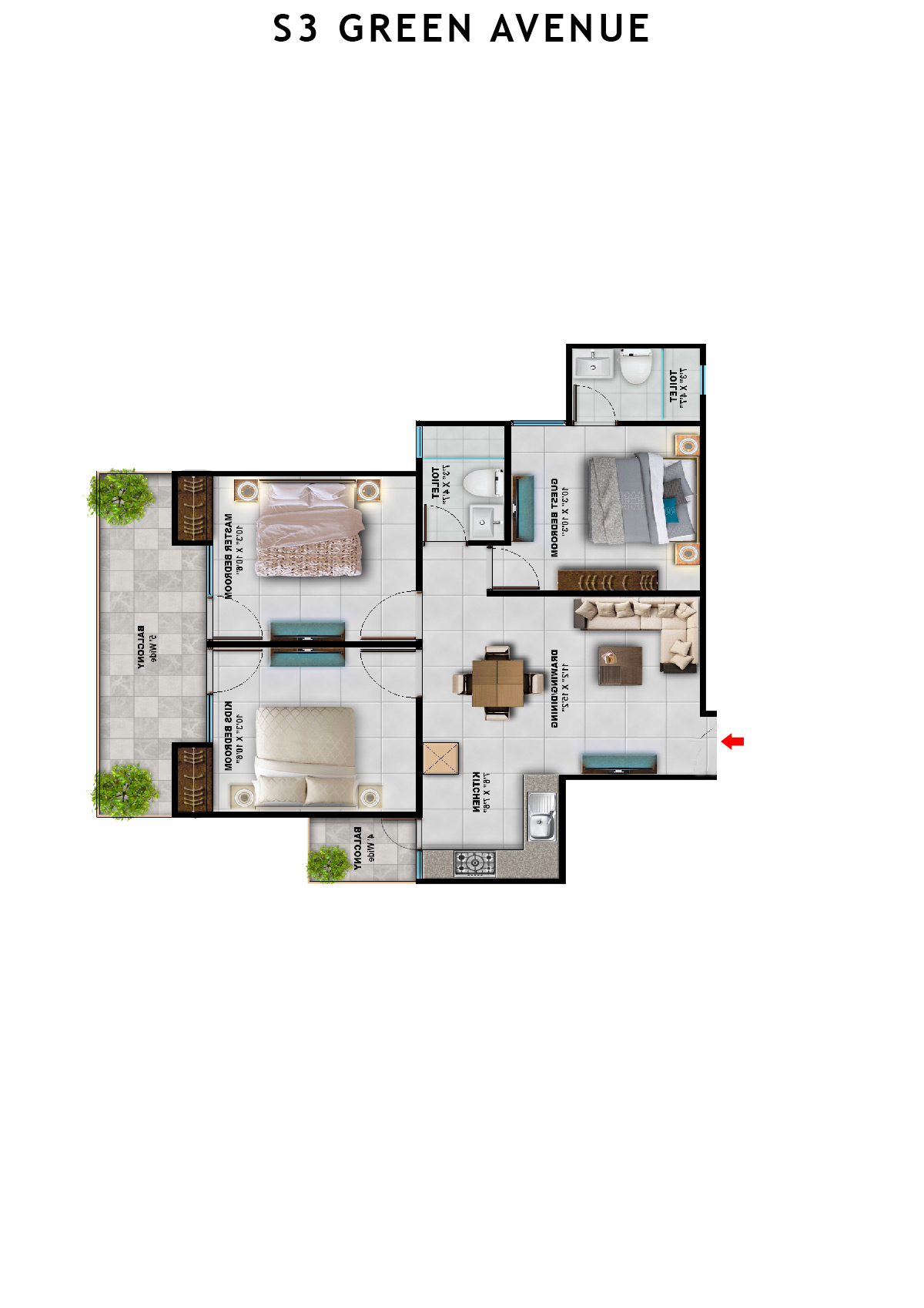 S3 Green Avenue Tower 7 Unit 4 Floor Plan
