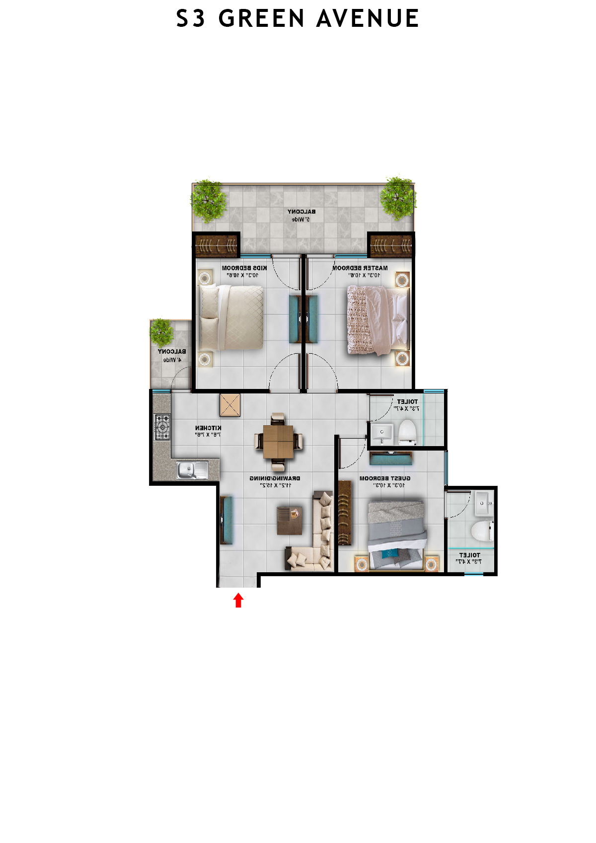 S3 Green Avenue Tower 8 Unit 2 Floor Plan