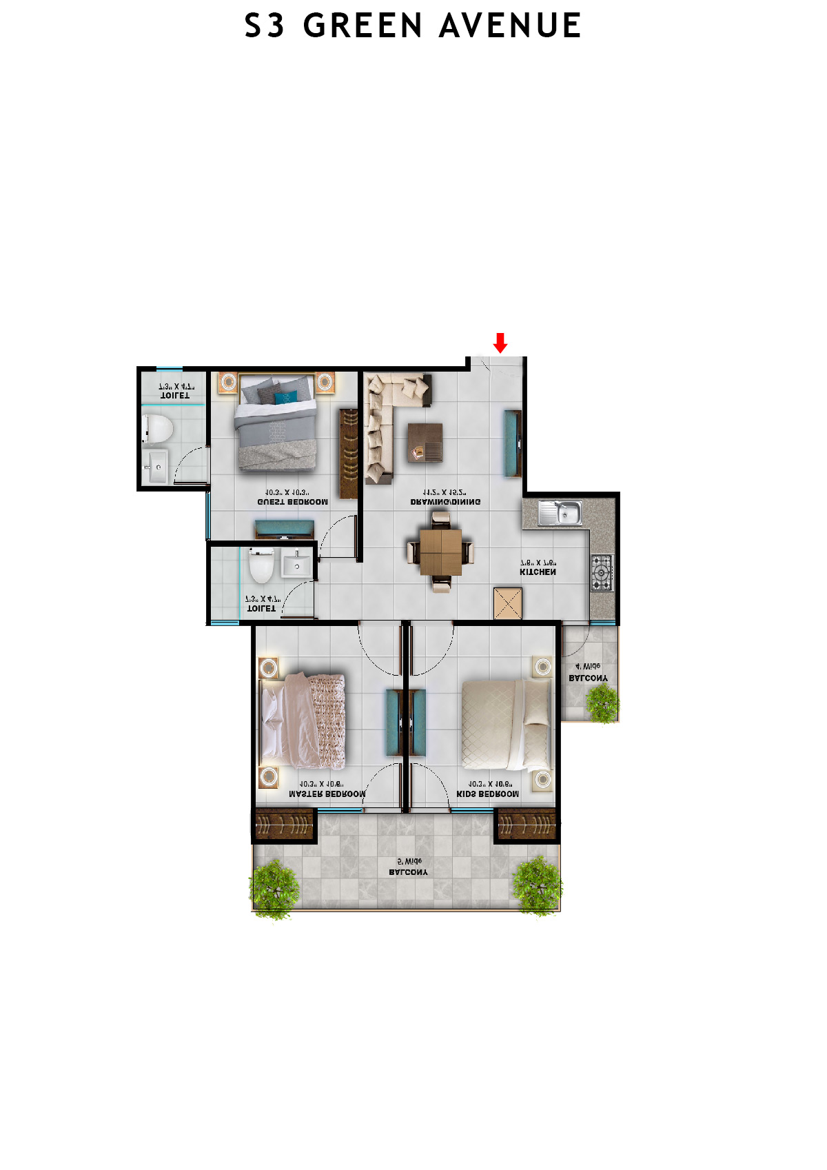 S3 Green Avenue Tower 8 Unit 4 Floor Plan