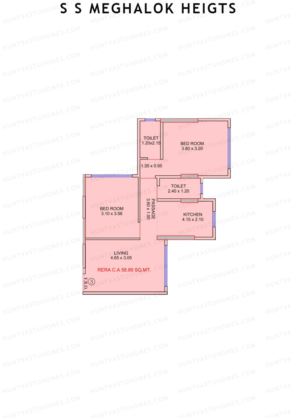 S S Meghalok Heights Block A Unit 3 Floor Plan