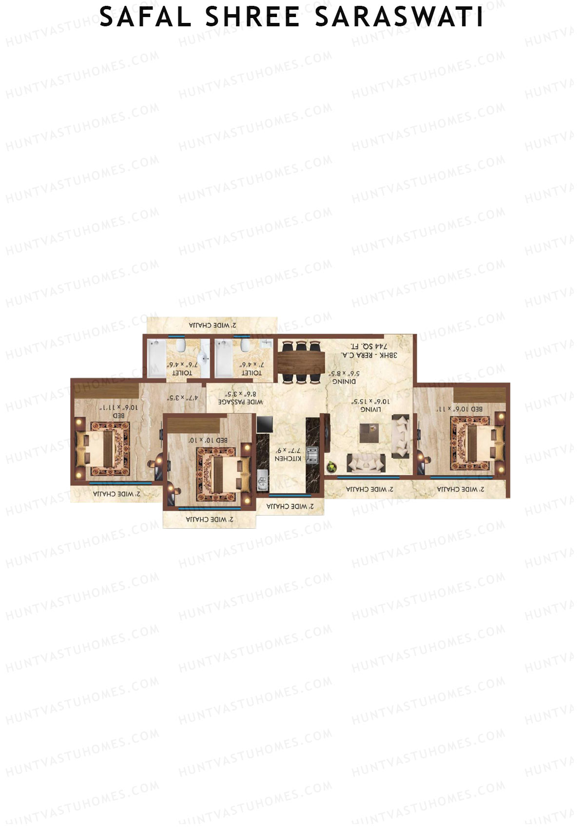 Safal Shree Saraswati Wing B6 Unit 2 Floor Plan