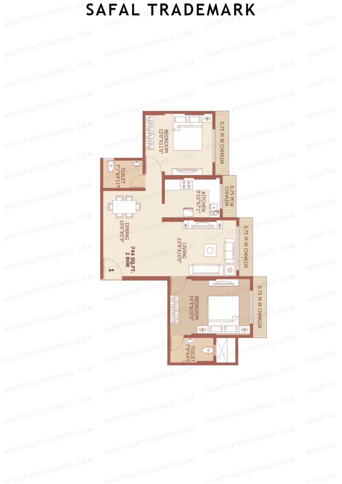 Safal Trademark Tower 1 Unit 1 Floor Plan