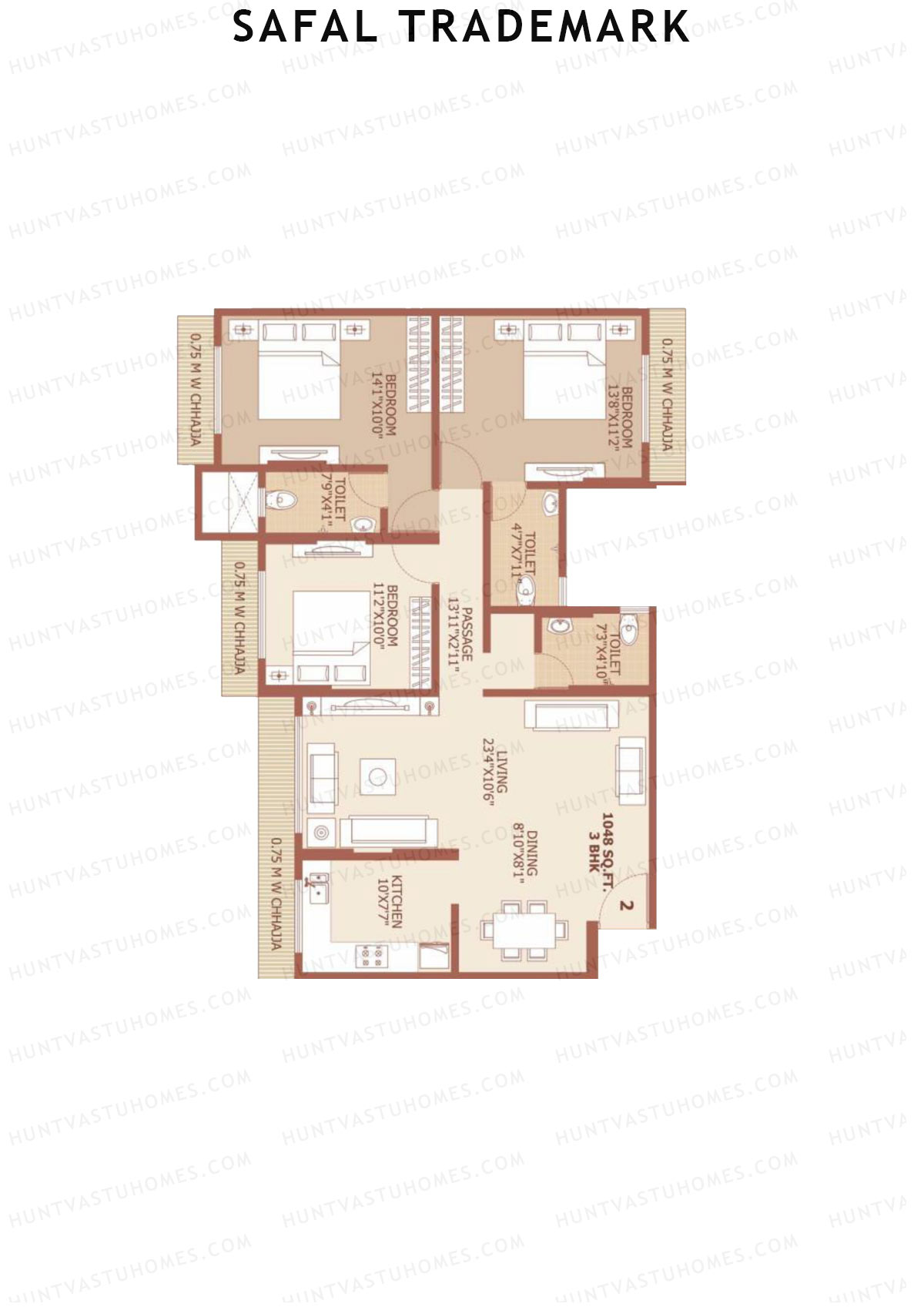 Safal Trademark Tower 1 Unit 2 Floor Plan