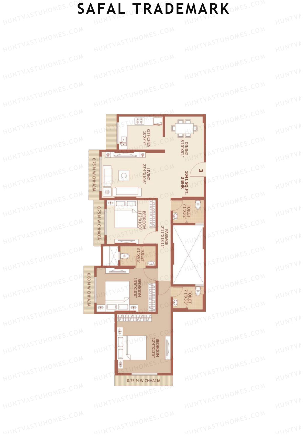 Safal Trademark Tower 1 Unit 3 Floor Plan