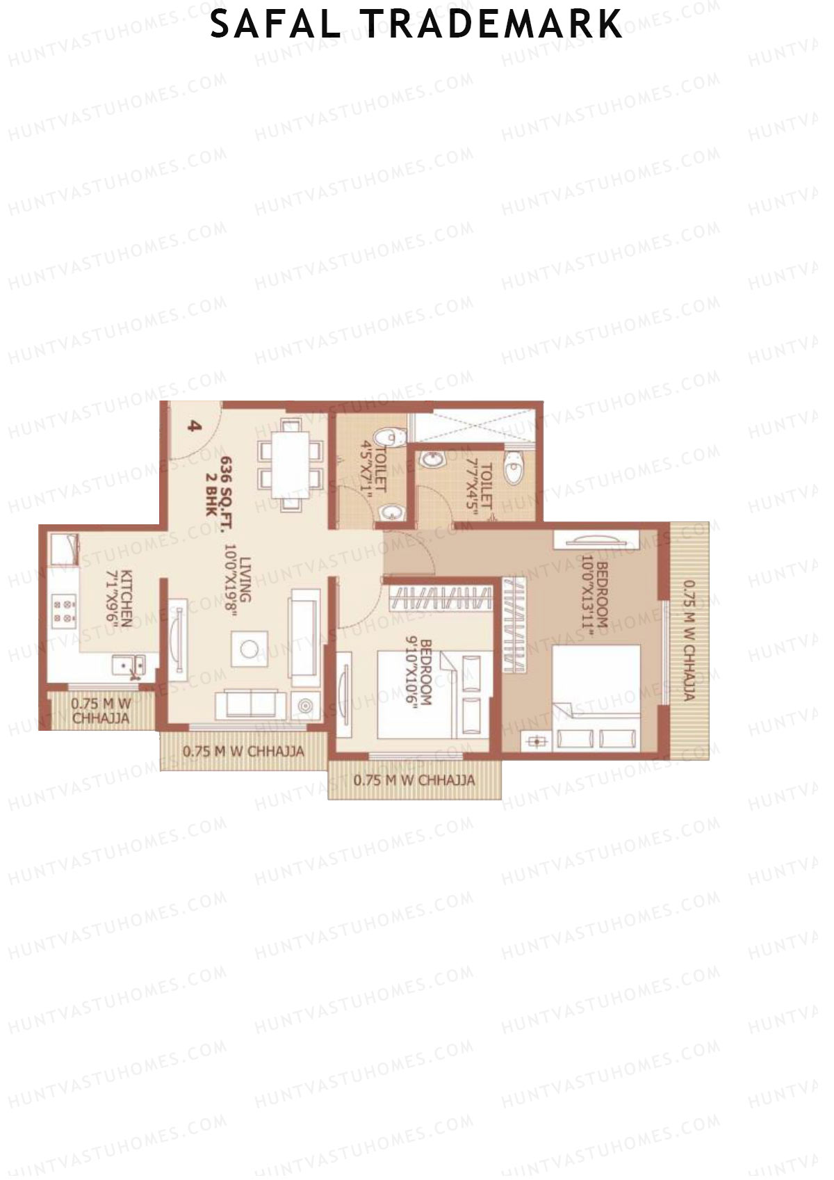 Safal Trademark Tower 1 Unit 4 Floor Plan