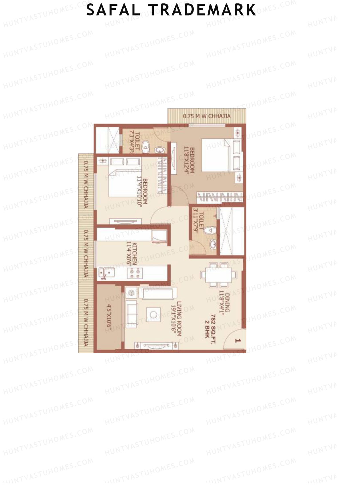 Safal Trademark Tower 2 Unit 1 Floor Plan