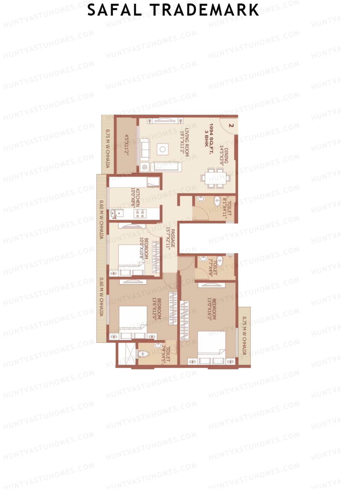 Safal Trademark Tower 2 Unit 2 Floor Plan