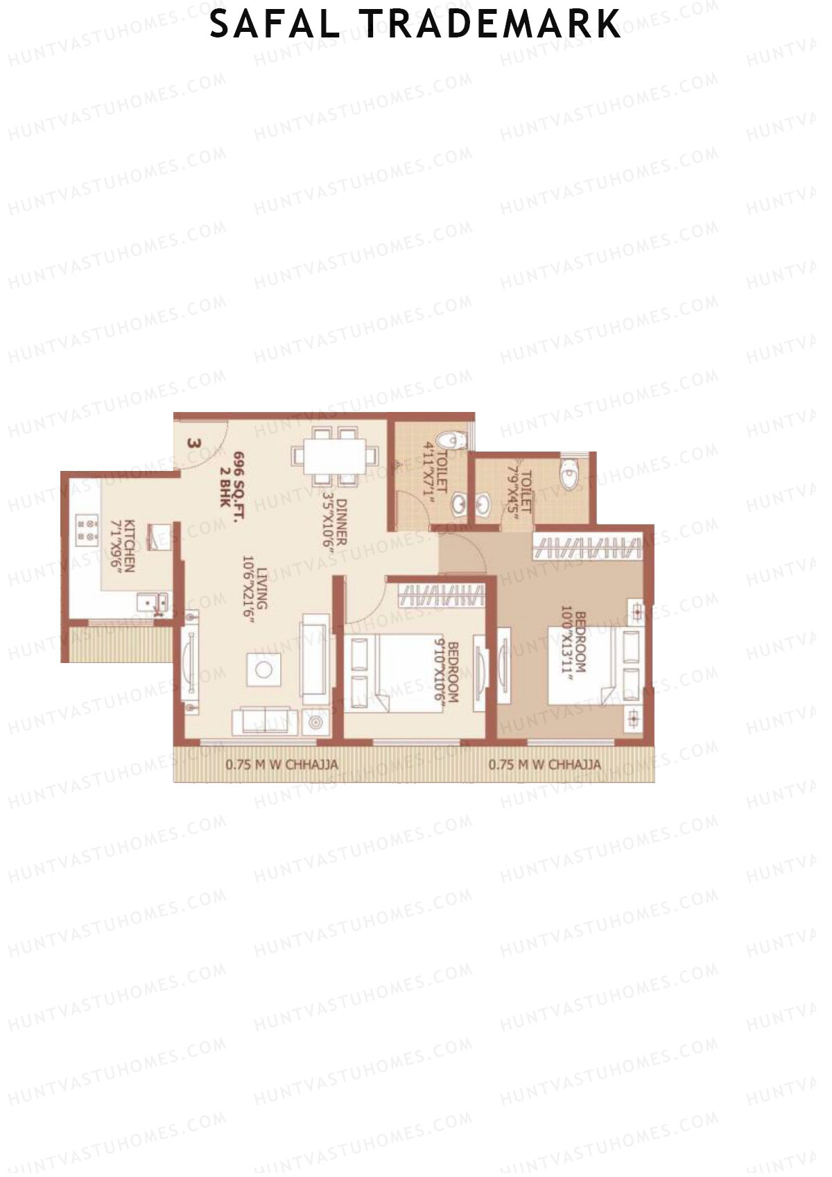 Safal Trademark Tower 2 Unit 3 Floor Plan