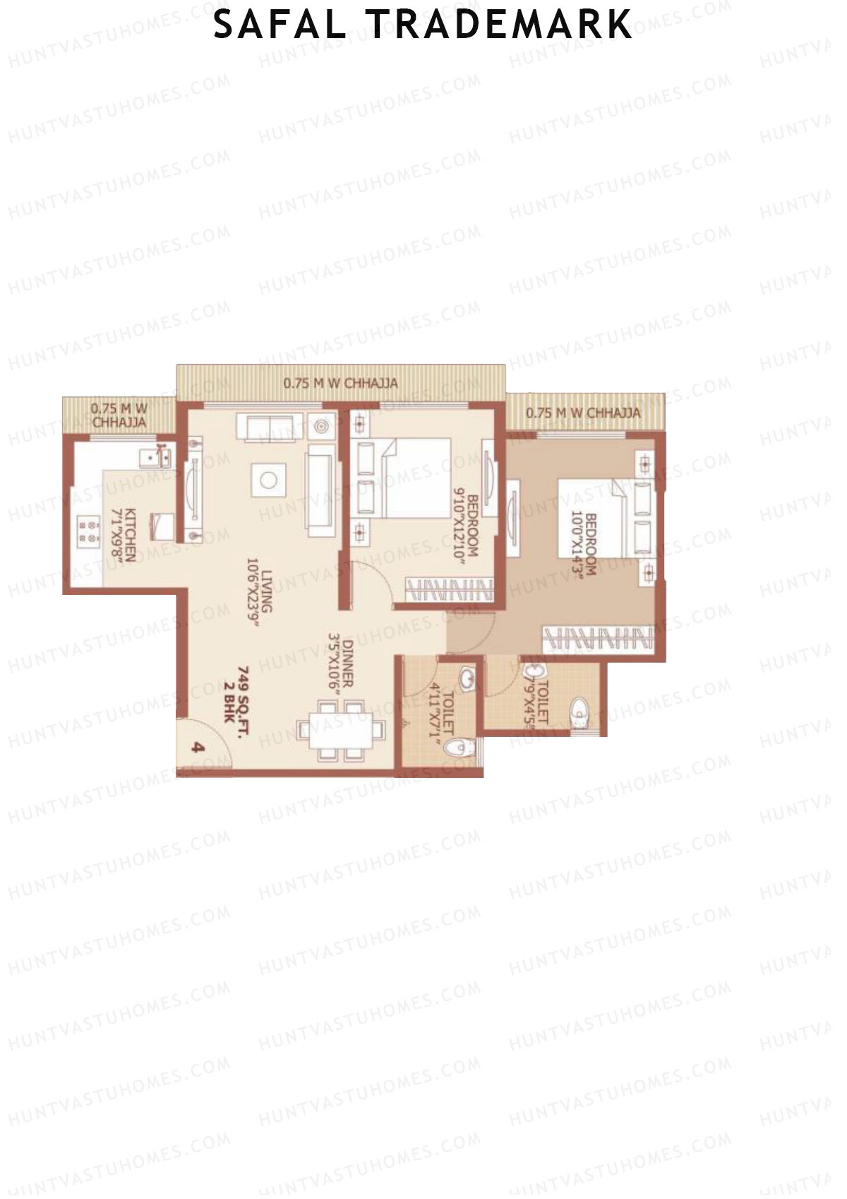 Safal Trademark Tower 2 Unit 4 Floor Plan