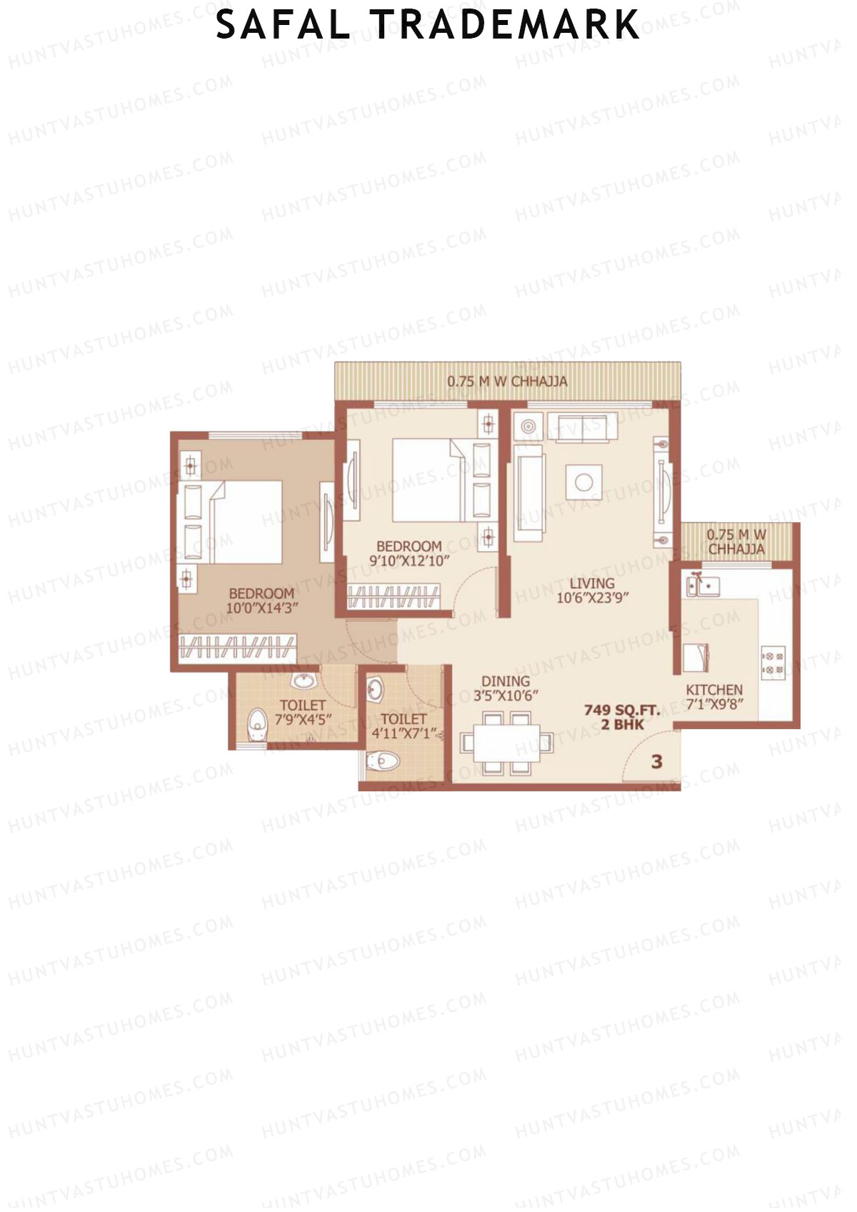 Safal Trademark Tower 3 Unit 3 Floor Plan
