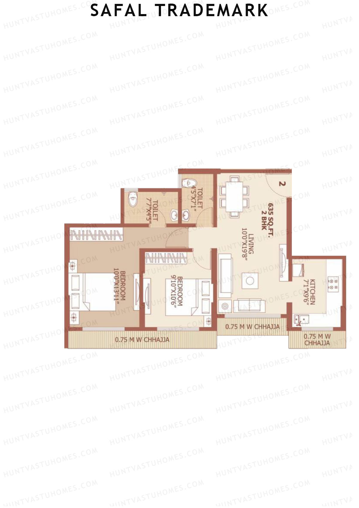 Safal Trademark Tower 4 Unit 2 Floor Plan