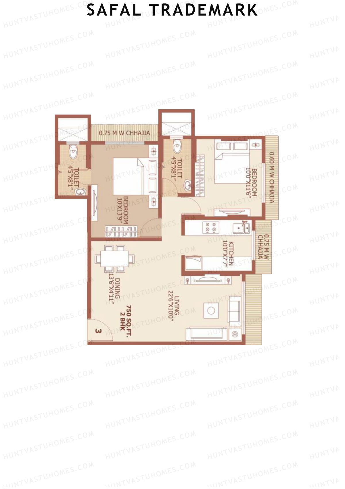 Safal Trademark Tower 4 Unit 3 Floor Plan