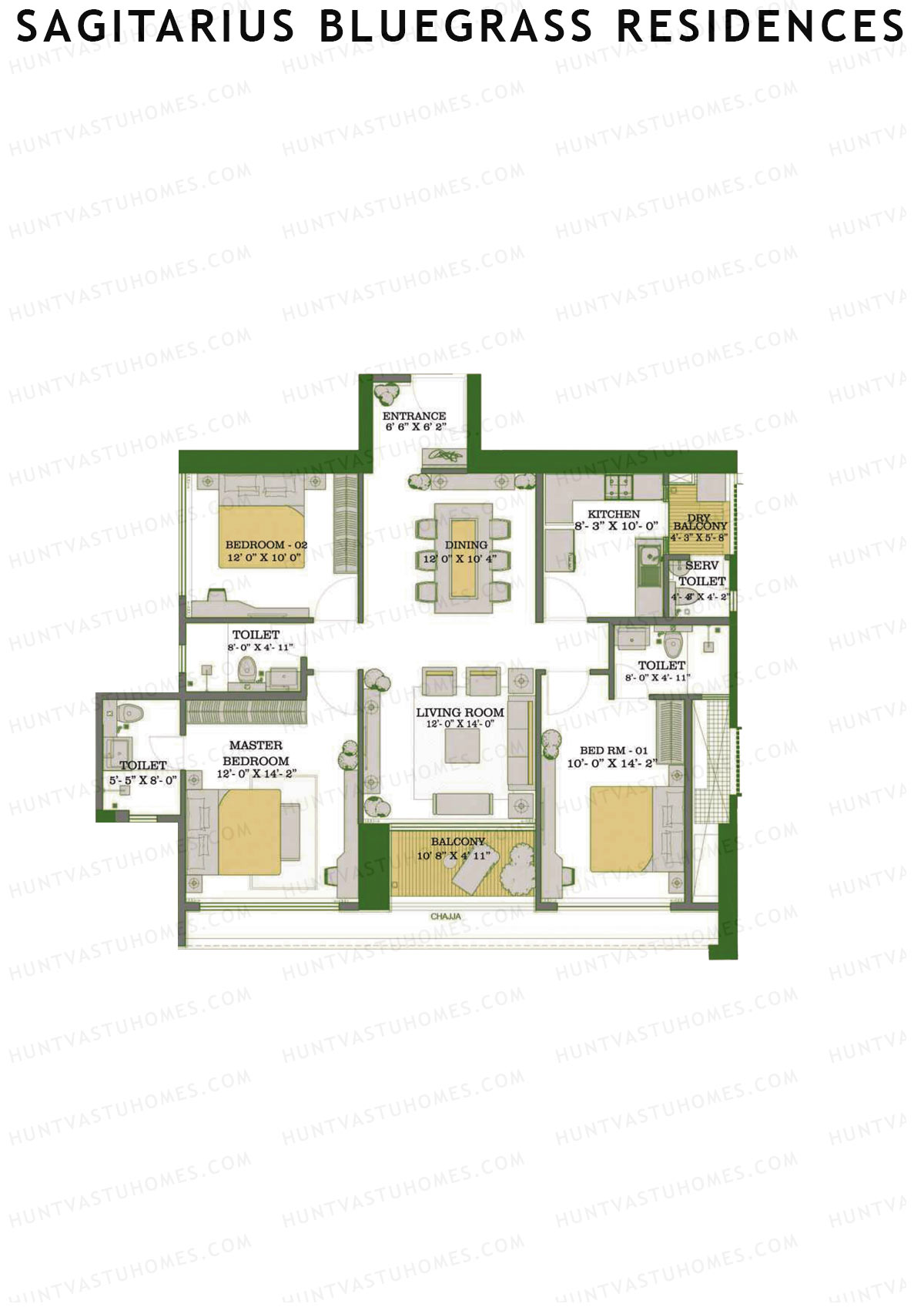 Sagitarius Bluegrass Residences Tower 1 Unit 1 Floor Plan