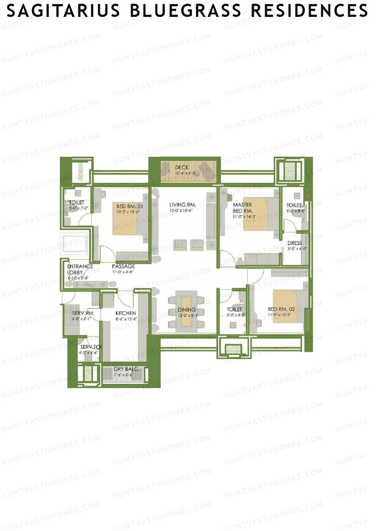 Sagitarius Bluegrass Residences Tower 1 Unit 4 Floor Plan
