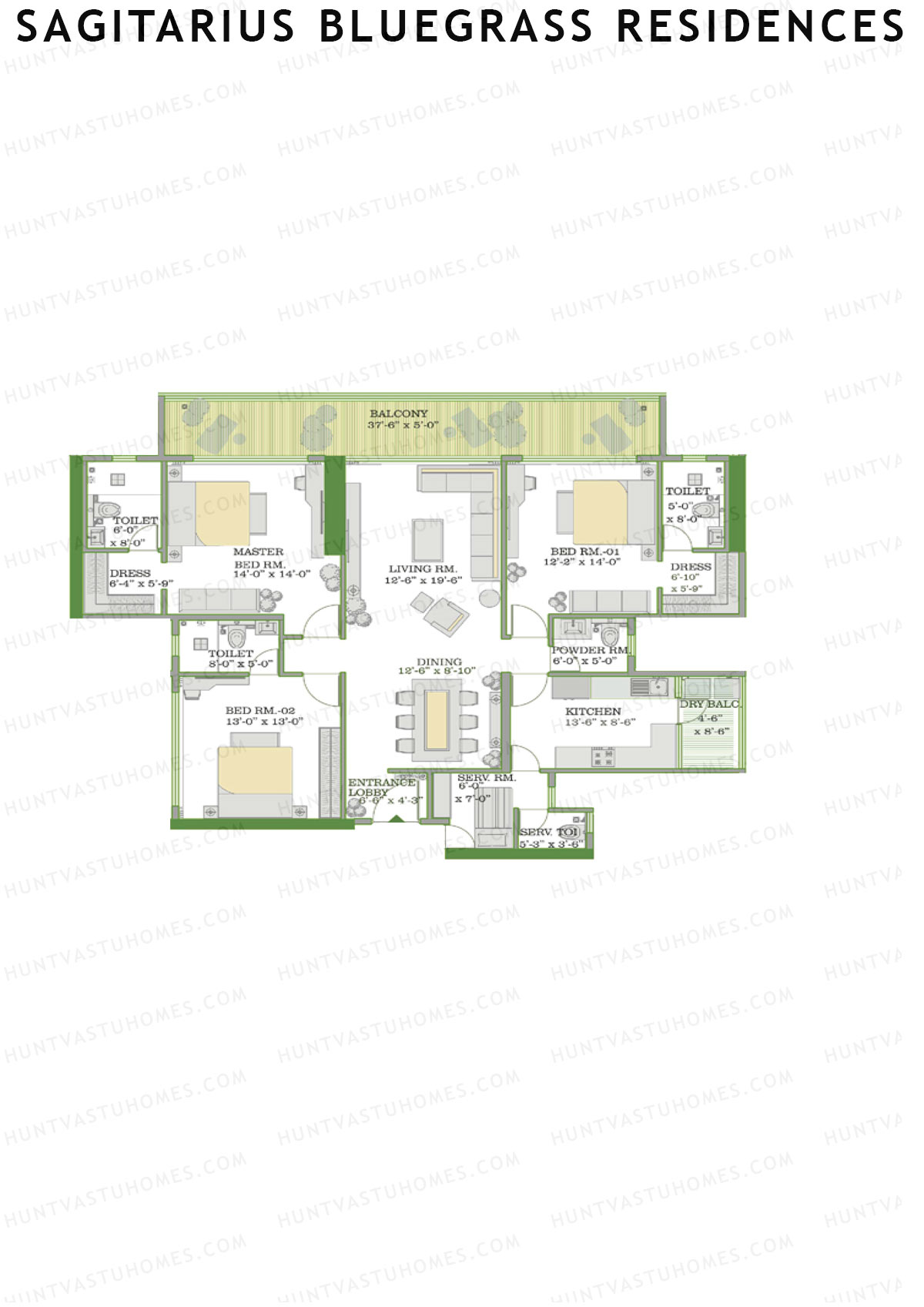 Sagitarius Bluegrass Residences Tower 2 Unit 2 Floor Plan
