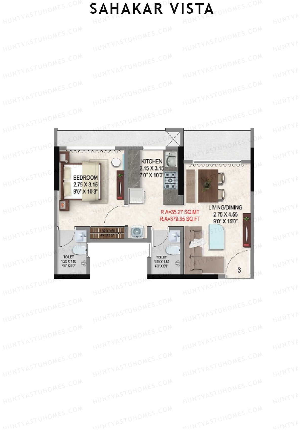 Sahakar Vista Wing A Unit 3 Floor Plan