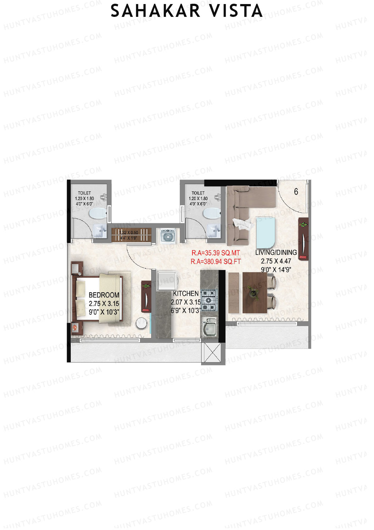 Sahakar Vista Wing A Unit 6 Floor Plan