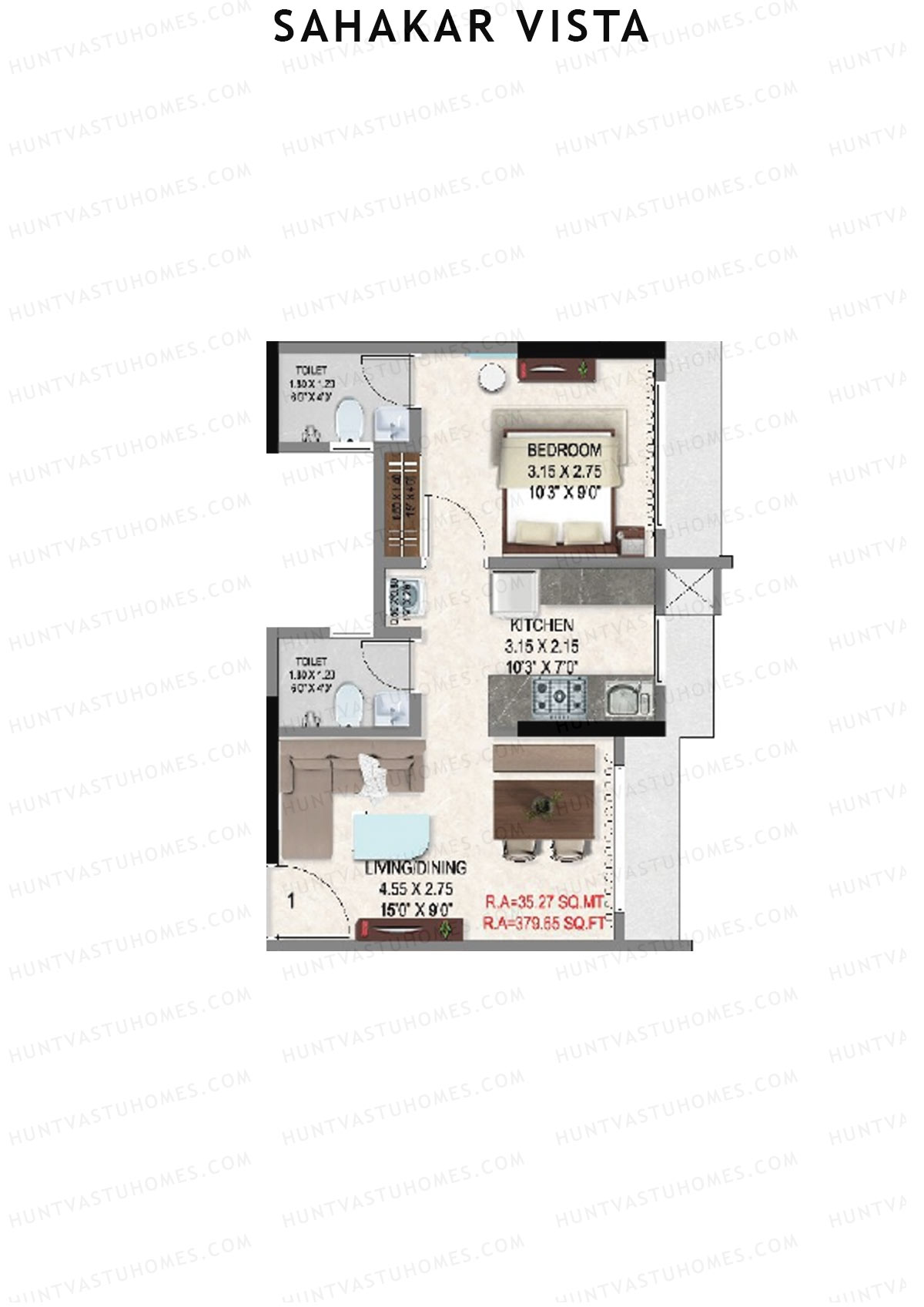 Sahakar Vista Wing B Unit 1 Floor Plan