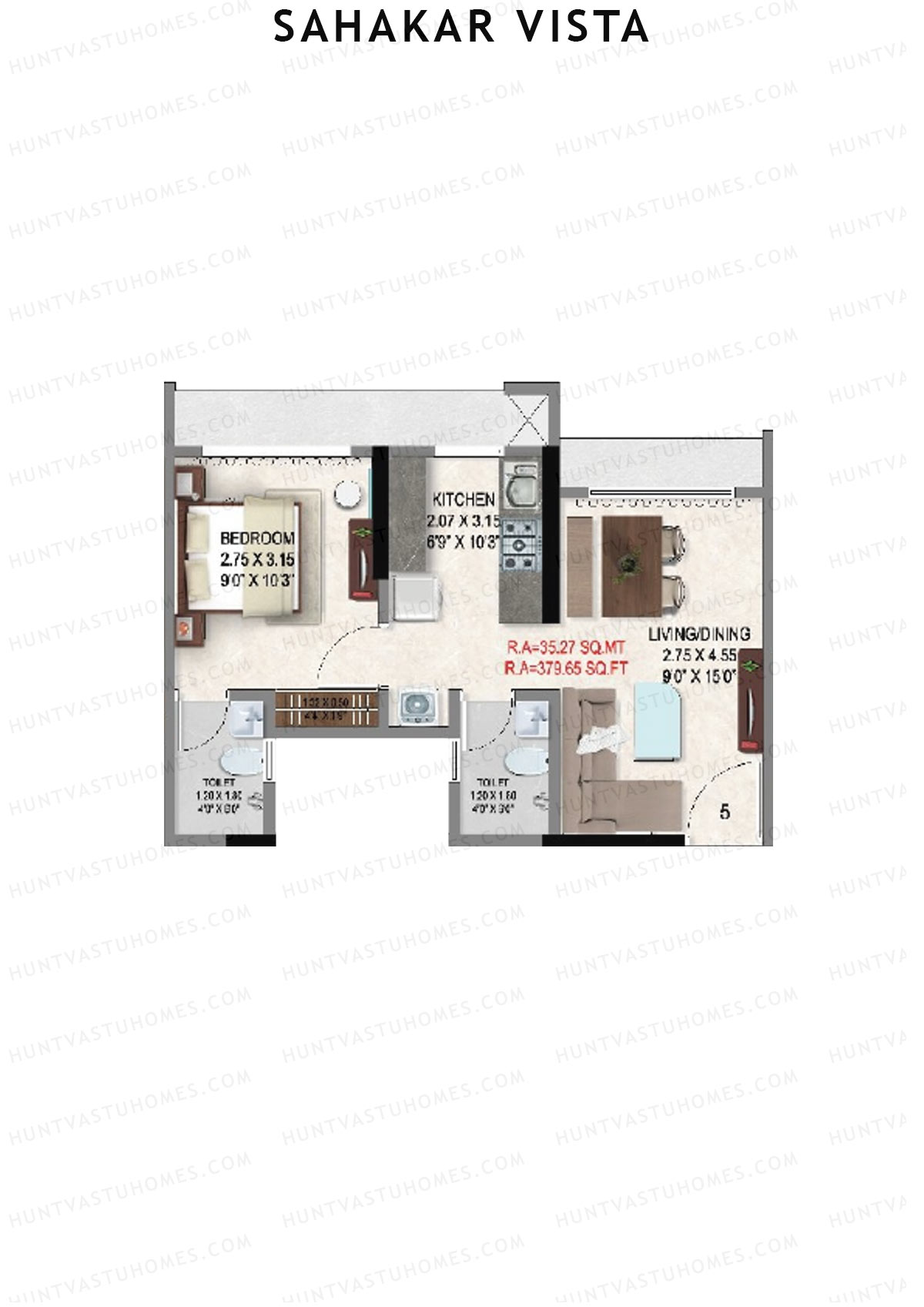 Sahakar Vista Wing B Unit 5 Floor Plan