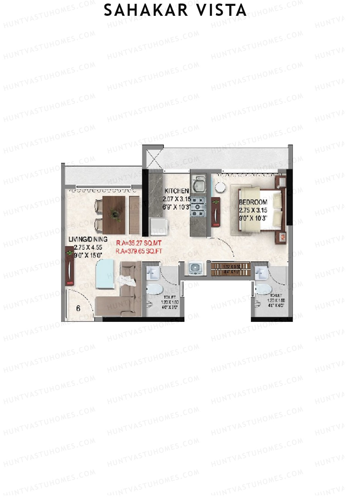 Sahakar Vista Wing B Unit 6 Floor Plan