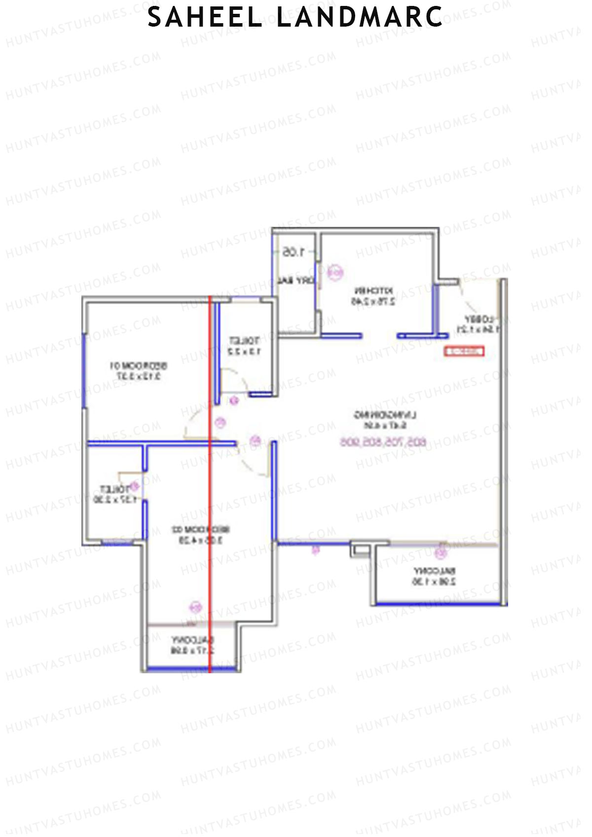 Saheel Landmarc Tower 3 Unit 6 (Type 3) Floor Plan