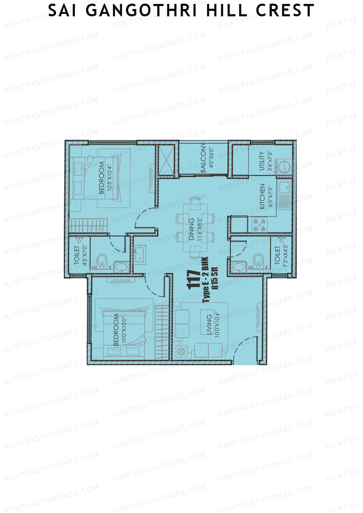 Sai Gangothri Hill Crest Tower 1 Unit 17 (Type E) Floor Plan