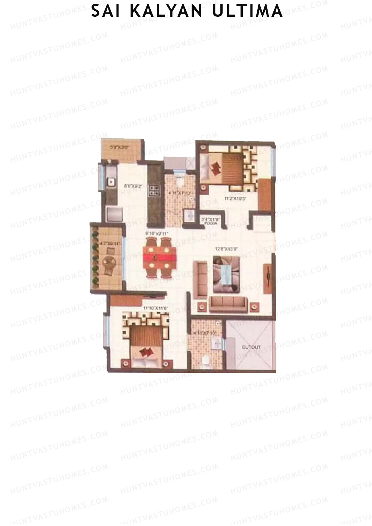 Sai Kalyan Ultima Tower B Unit 1 Floor Plan