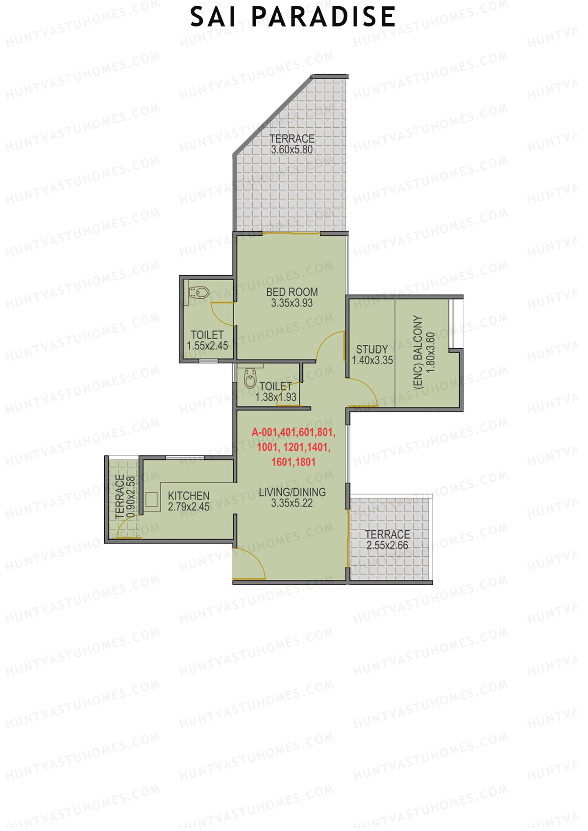 Sai Paradise Tower A Unit 1 Floor Plan