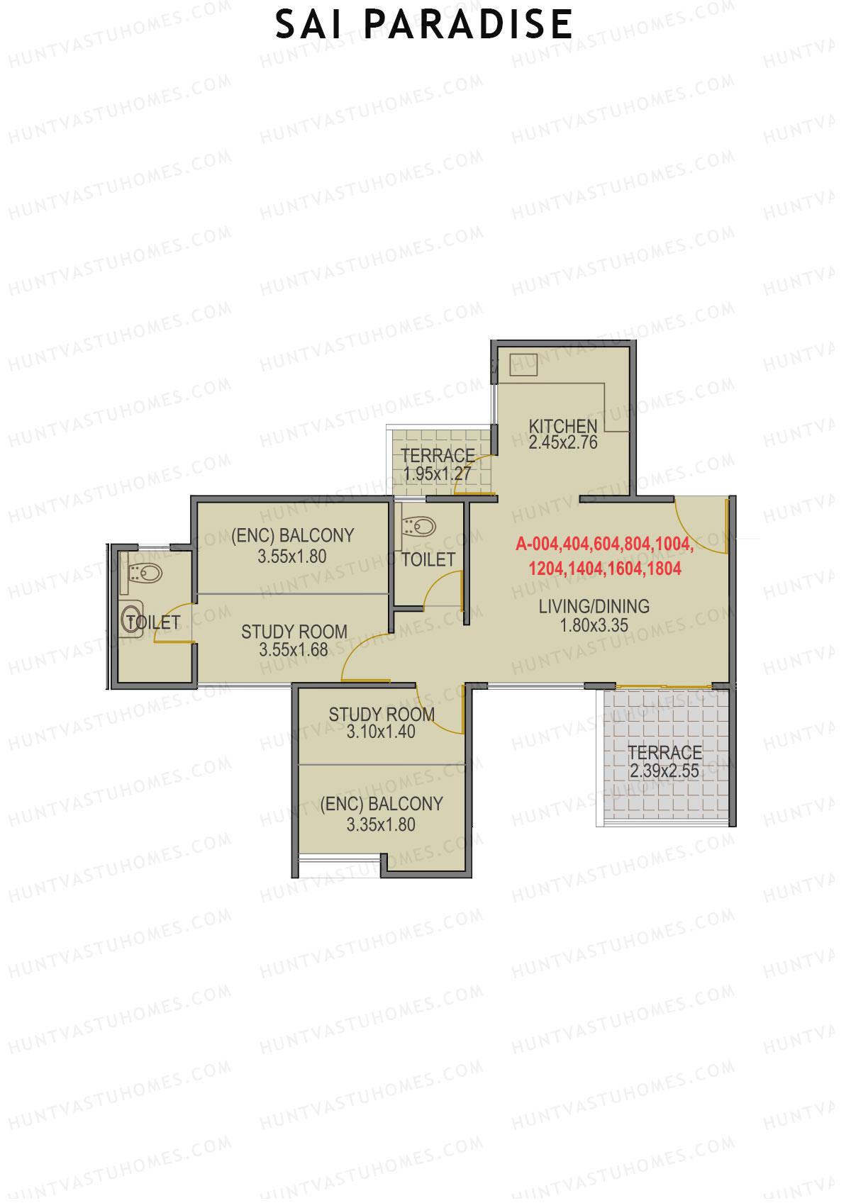 Sai Paradise Tower A Unit 4 Floor Plan
