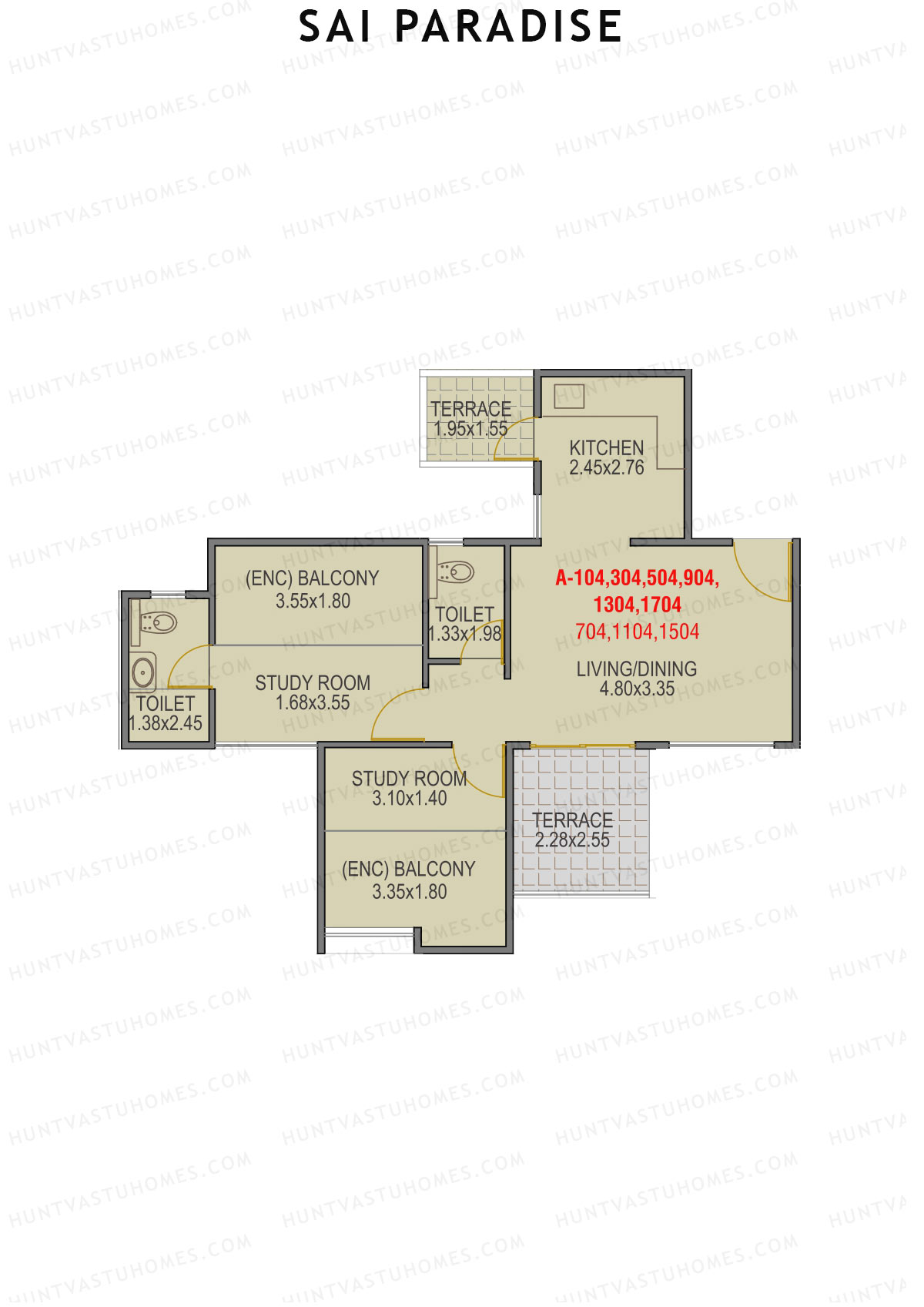 Sai Paradise Tower A Unit 4 Floor Plan