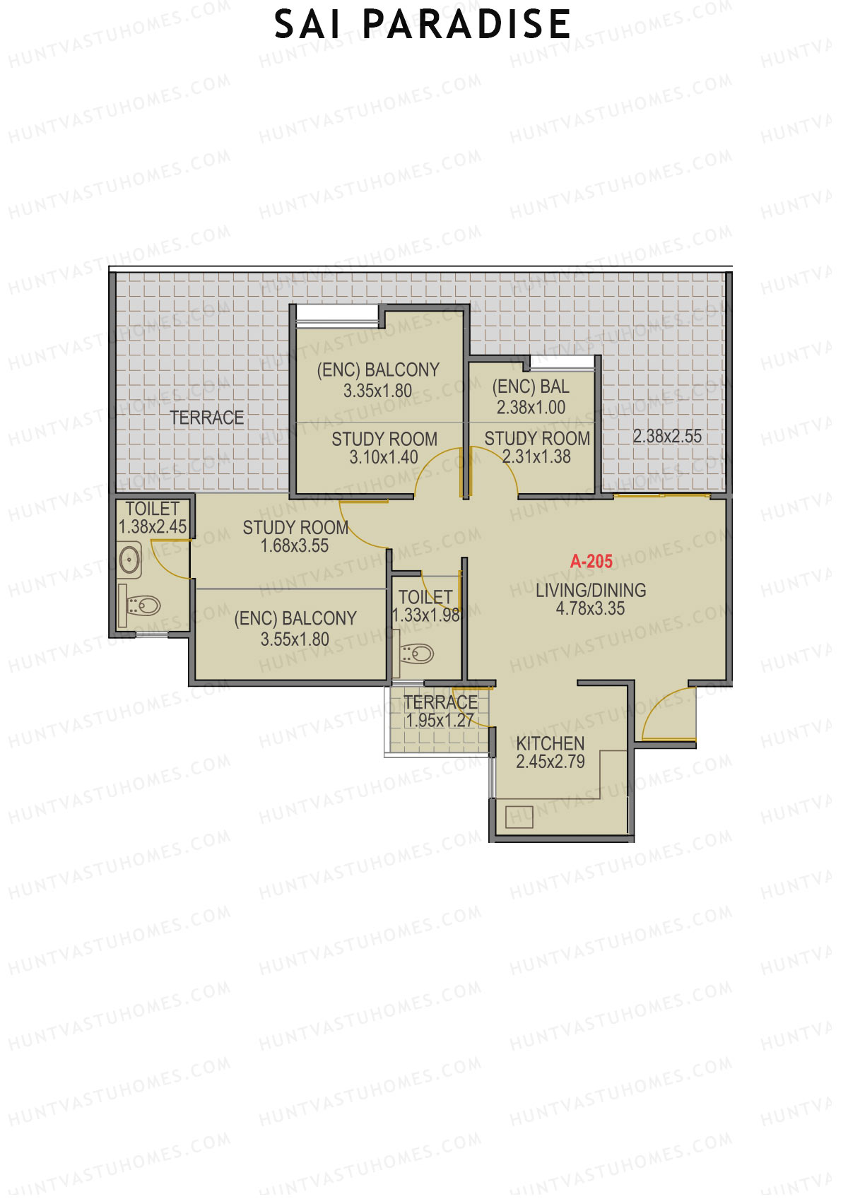 Sai Paradise Tower A Unit 5 Floor Plan